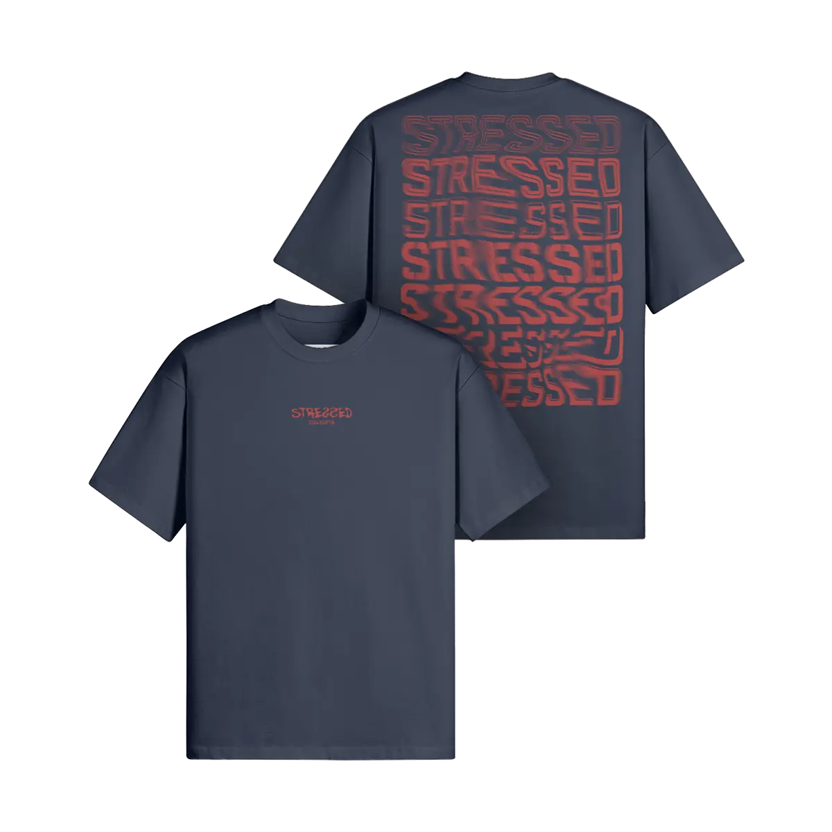 Red Repeating Distressed T-Shirt PODpartner