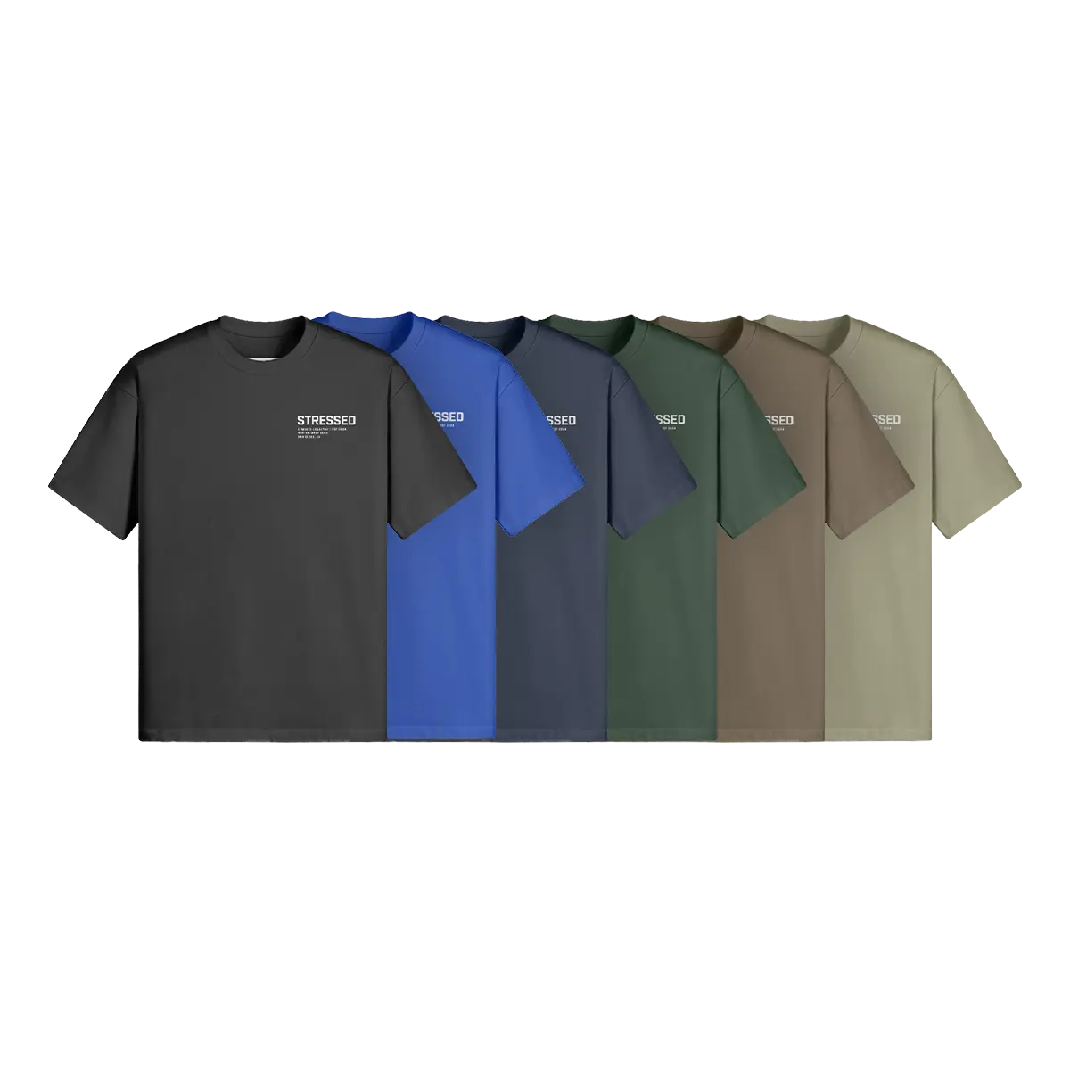 White Signature Stressed T-Shirt PODpartner