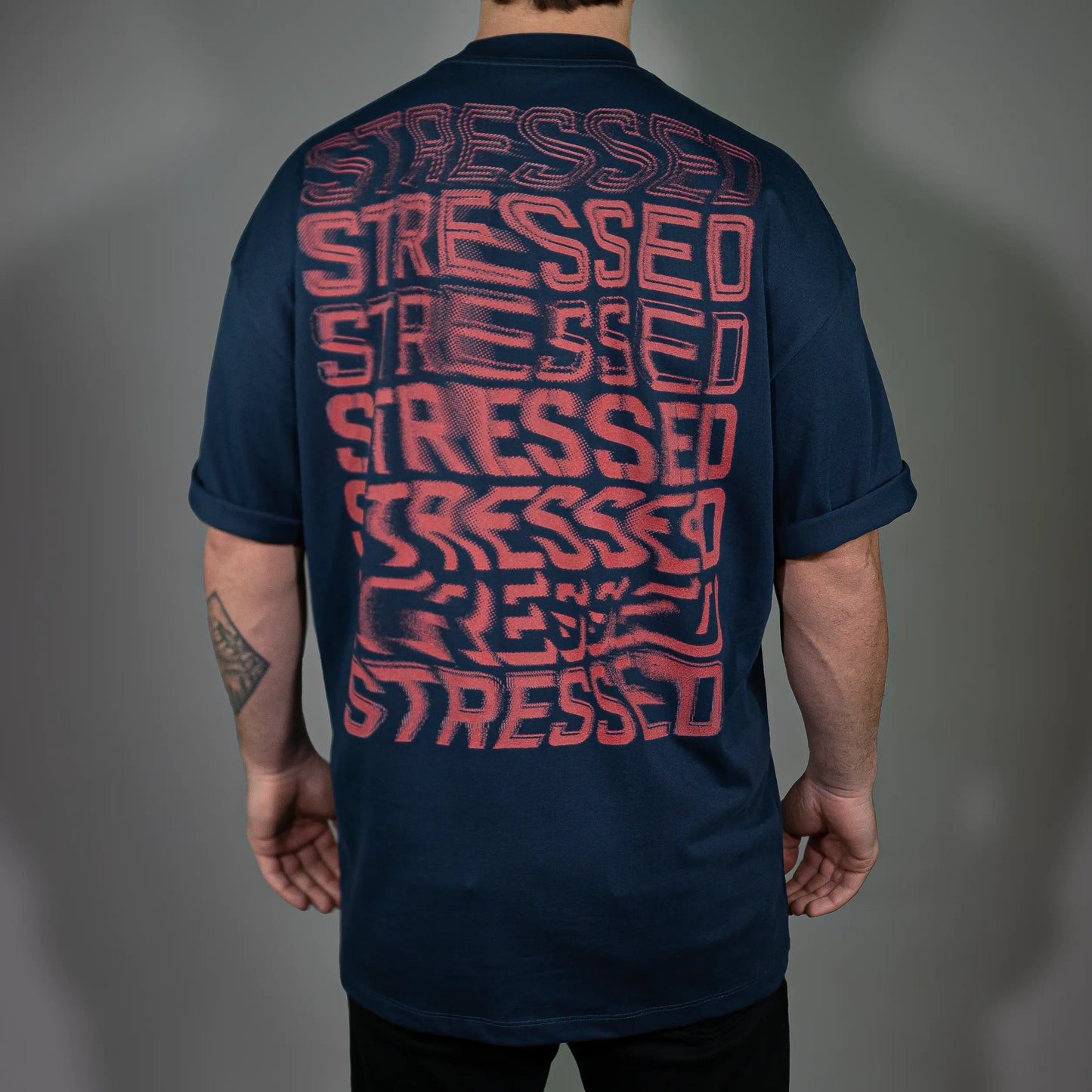Red Repeating Distressed T-Shirt PODpartner