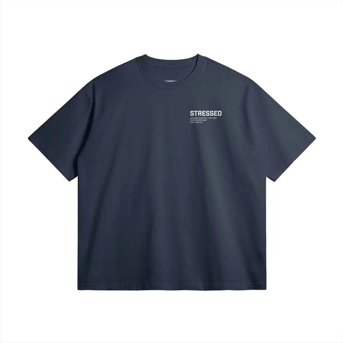White Signature Stressed T-Shirt PODpartner