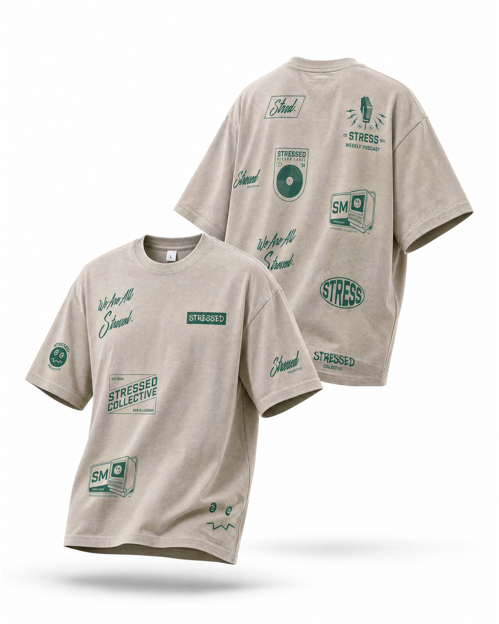 Stamped Green T-Shirt PODpartner