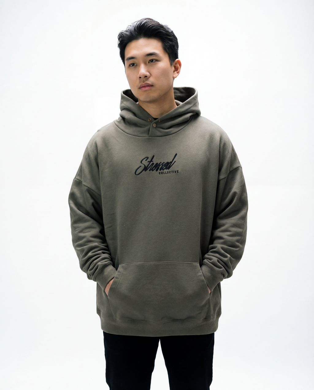 Embroided Script Snap Hoodie PODpartner