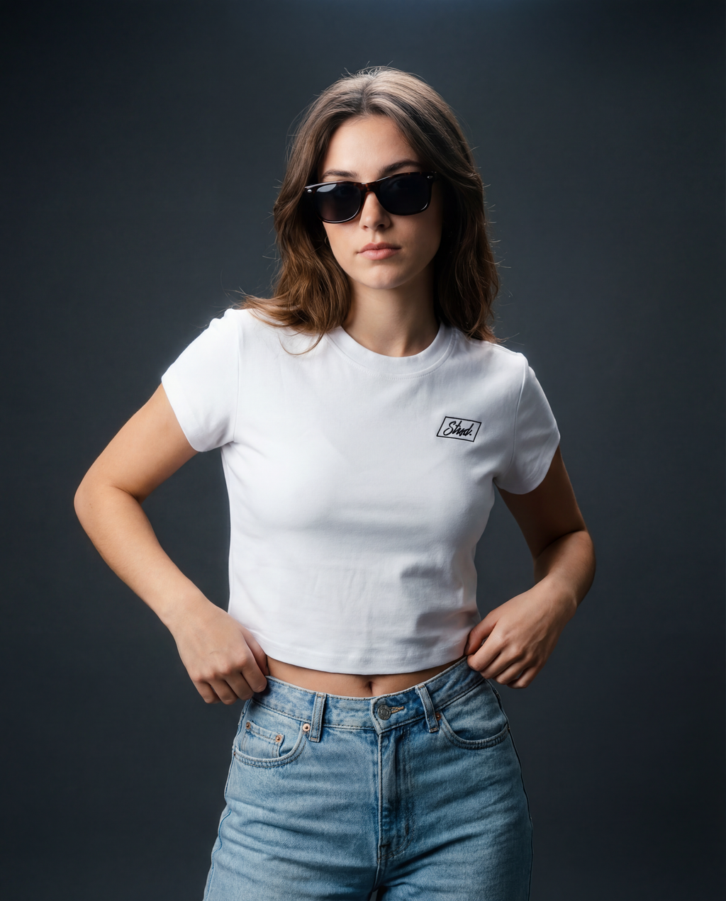 Repeating Stressed Embroided Crop Top PODpartner