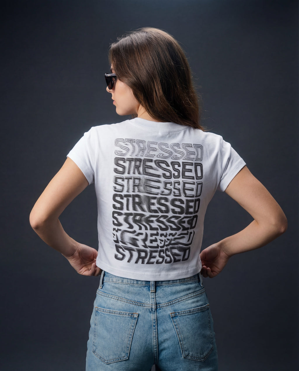 Repeating Stressed Embroided Crop Top PODpartner
