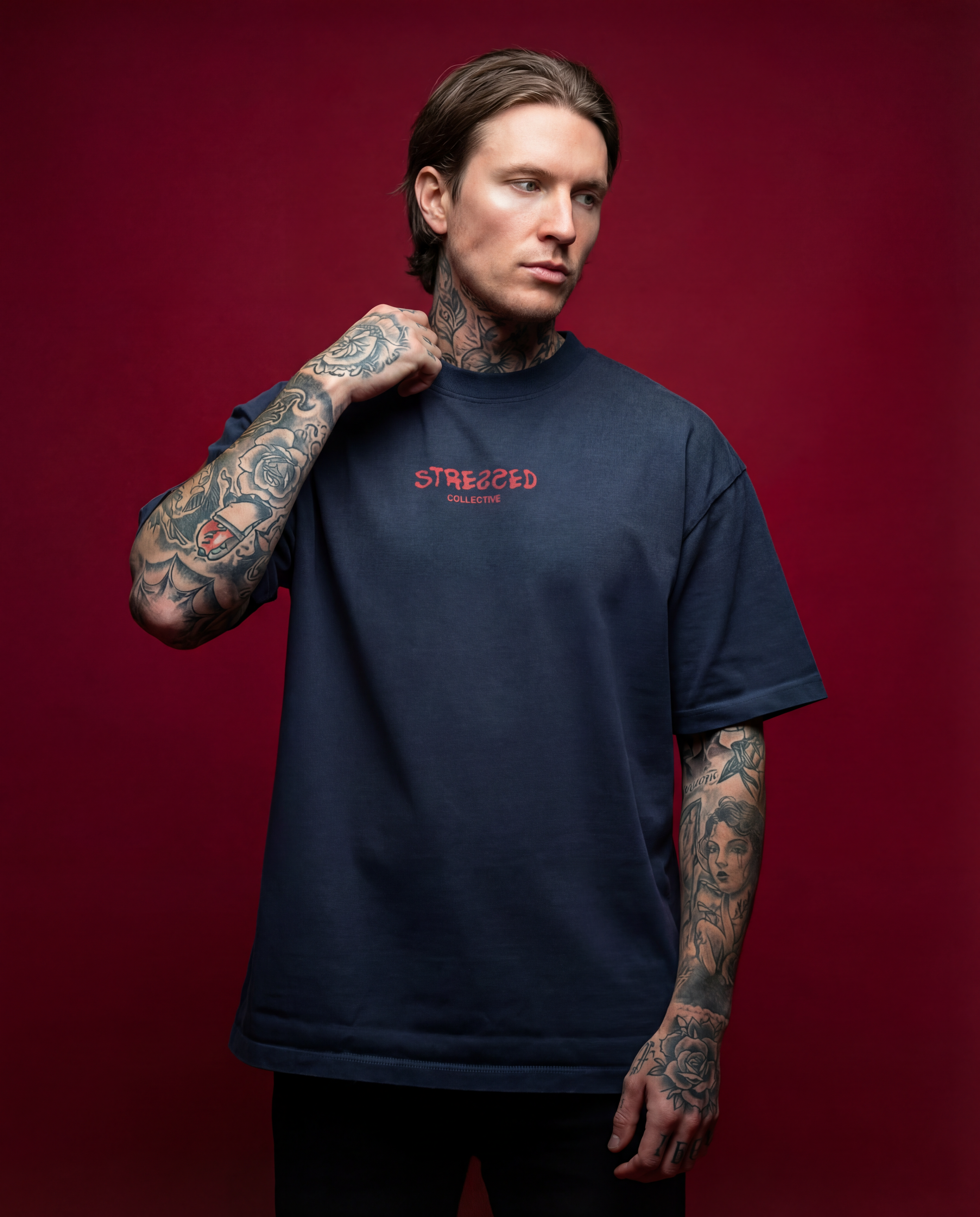 Red Repeating Distressed T-Shirt