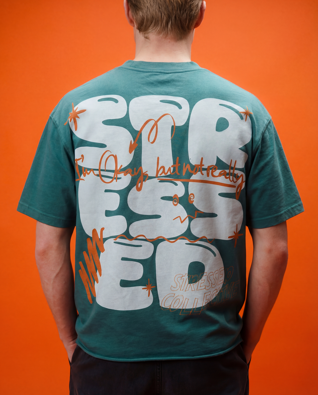 Bubble Text Oversized Print T-Shirt