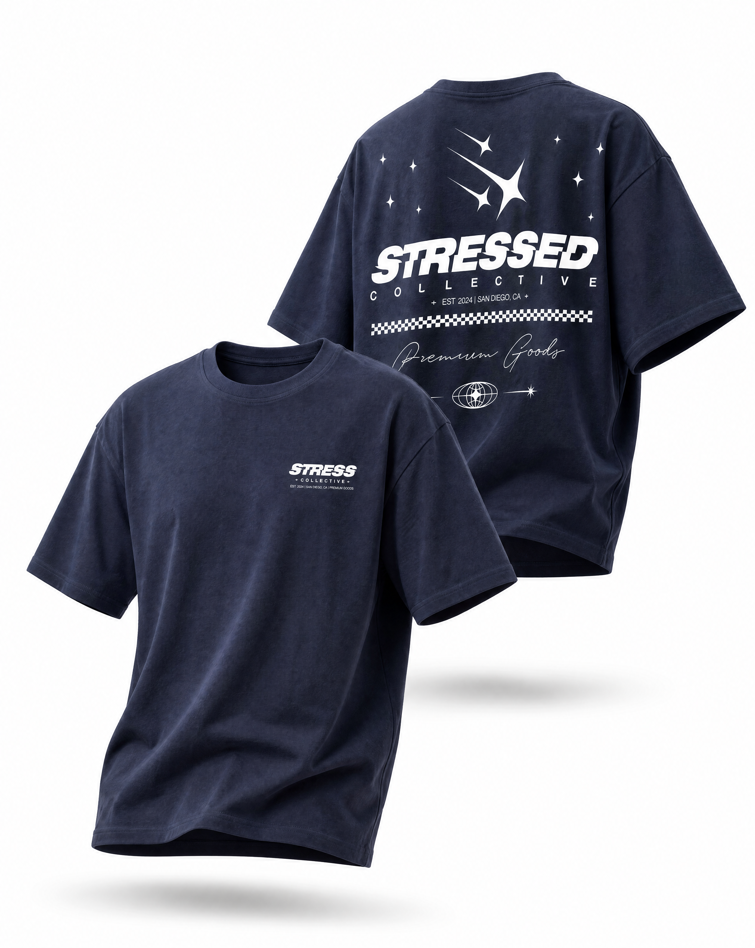 Split Stressed Star T-Shirt PODpartner