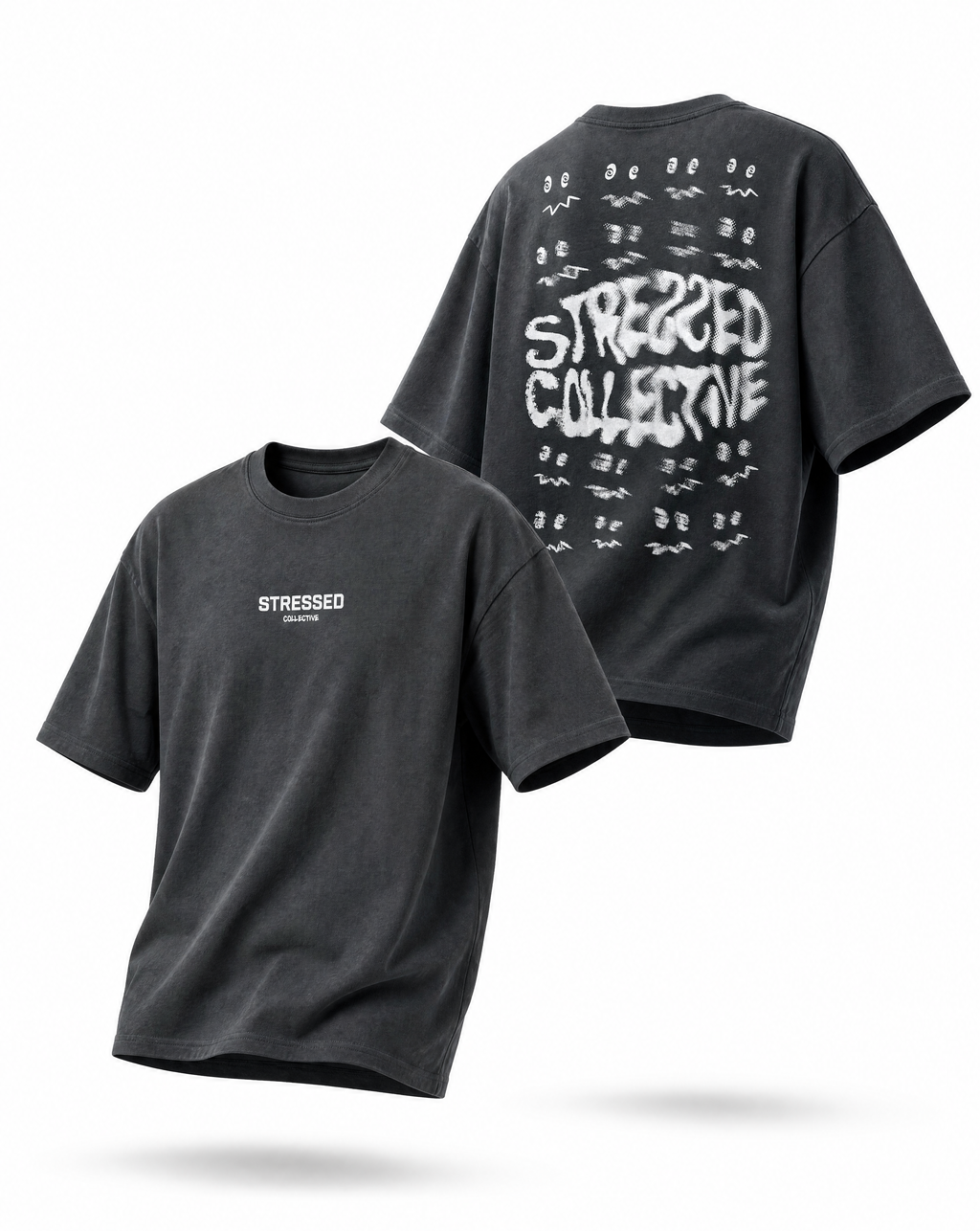 Repeating Face Faded T-Shirt PODpartner