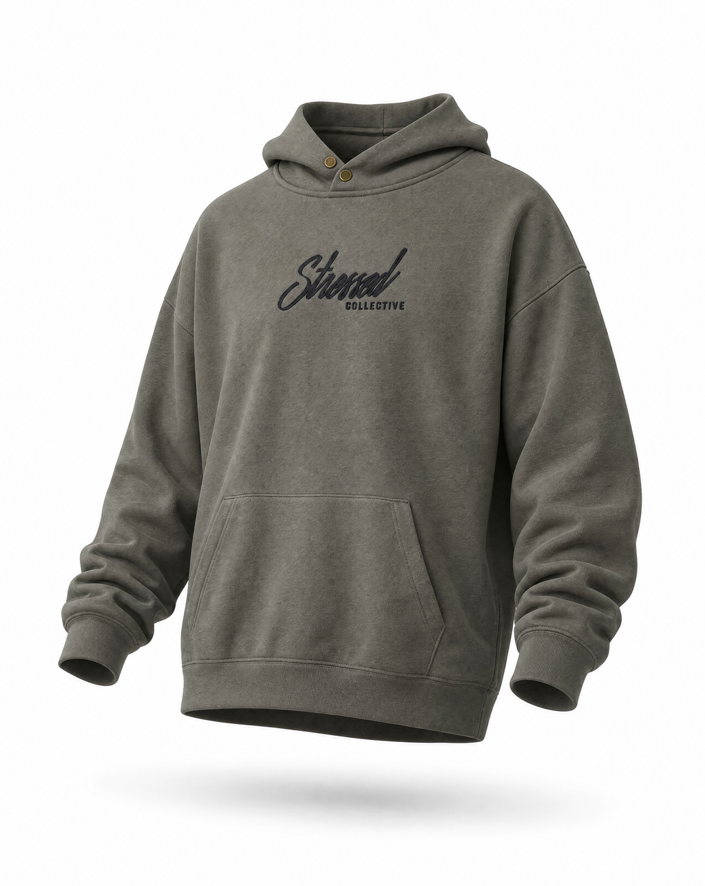 Embroided Script Snap Hoodie