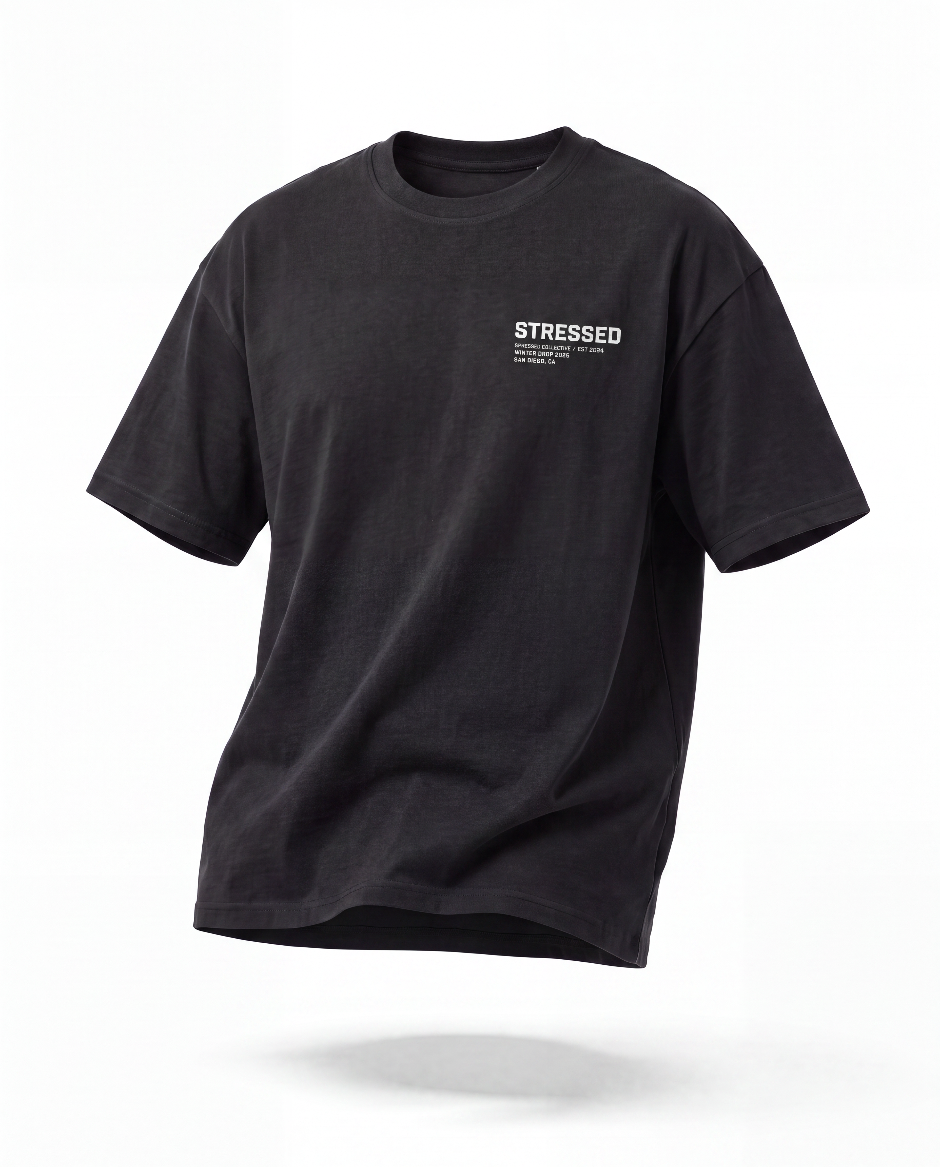 White Signature Stressed T-Shirt PODpartner
