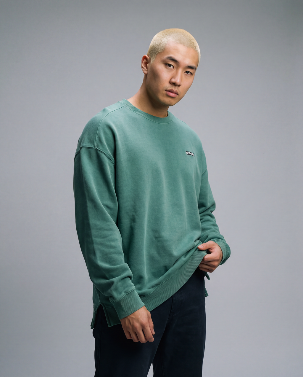 Stitched Box Logo Crew Neck
