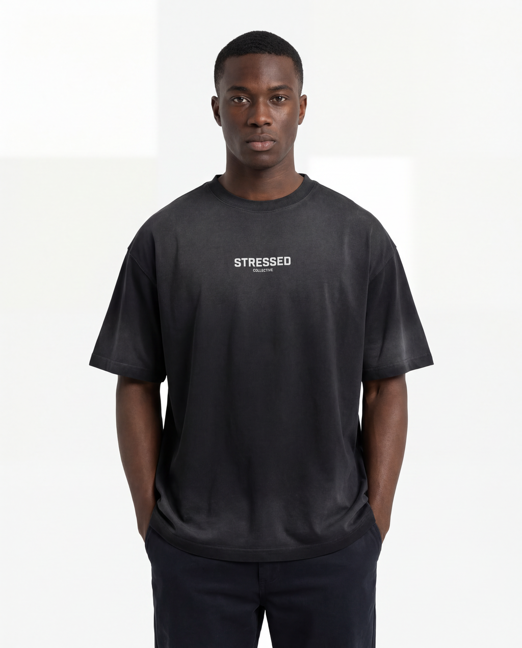 Repeating Face Faded T-Shirt