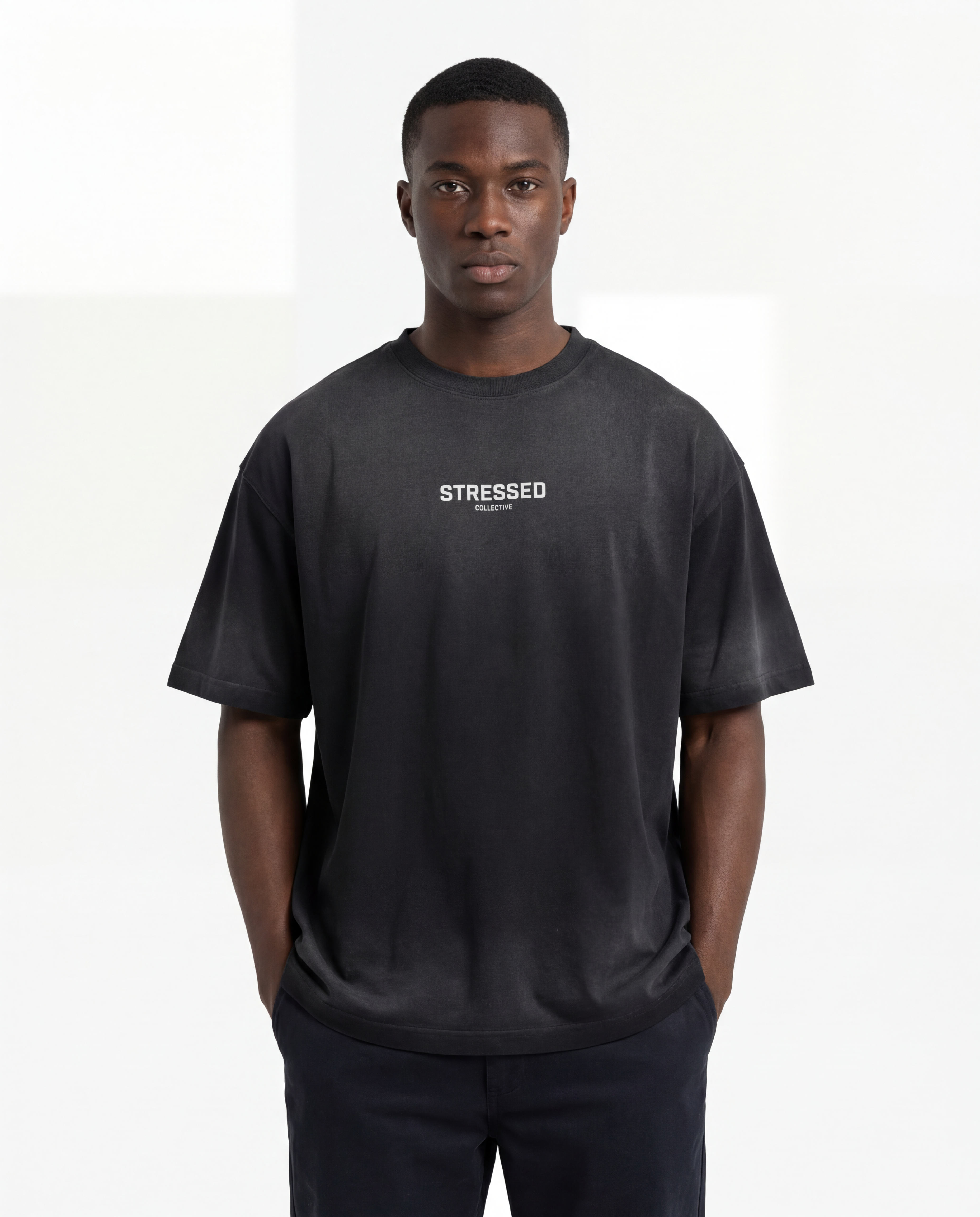 Repeating Face Faded T-Shirt