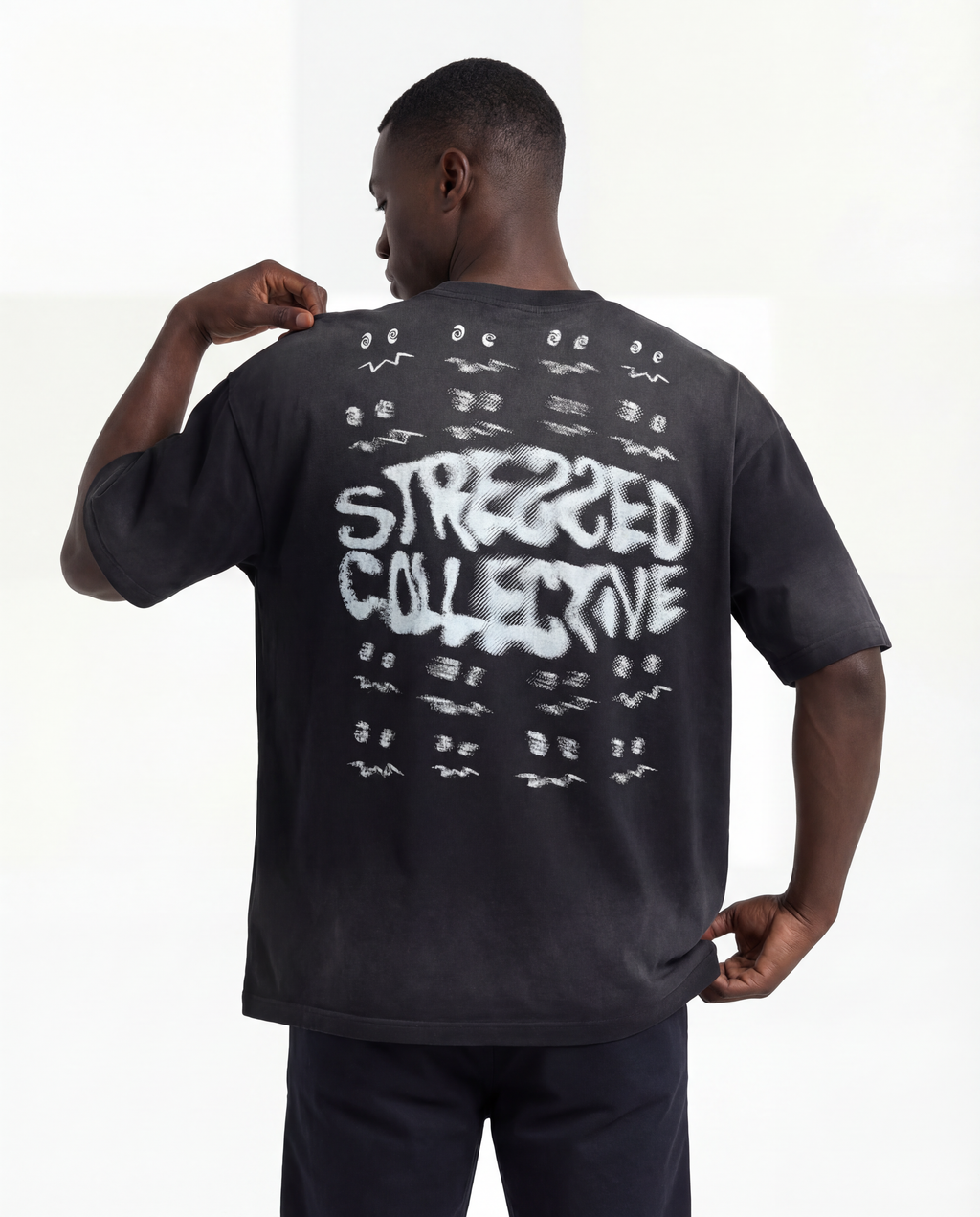 Repeating Face Faded T-Shirt