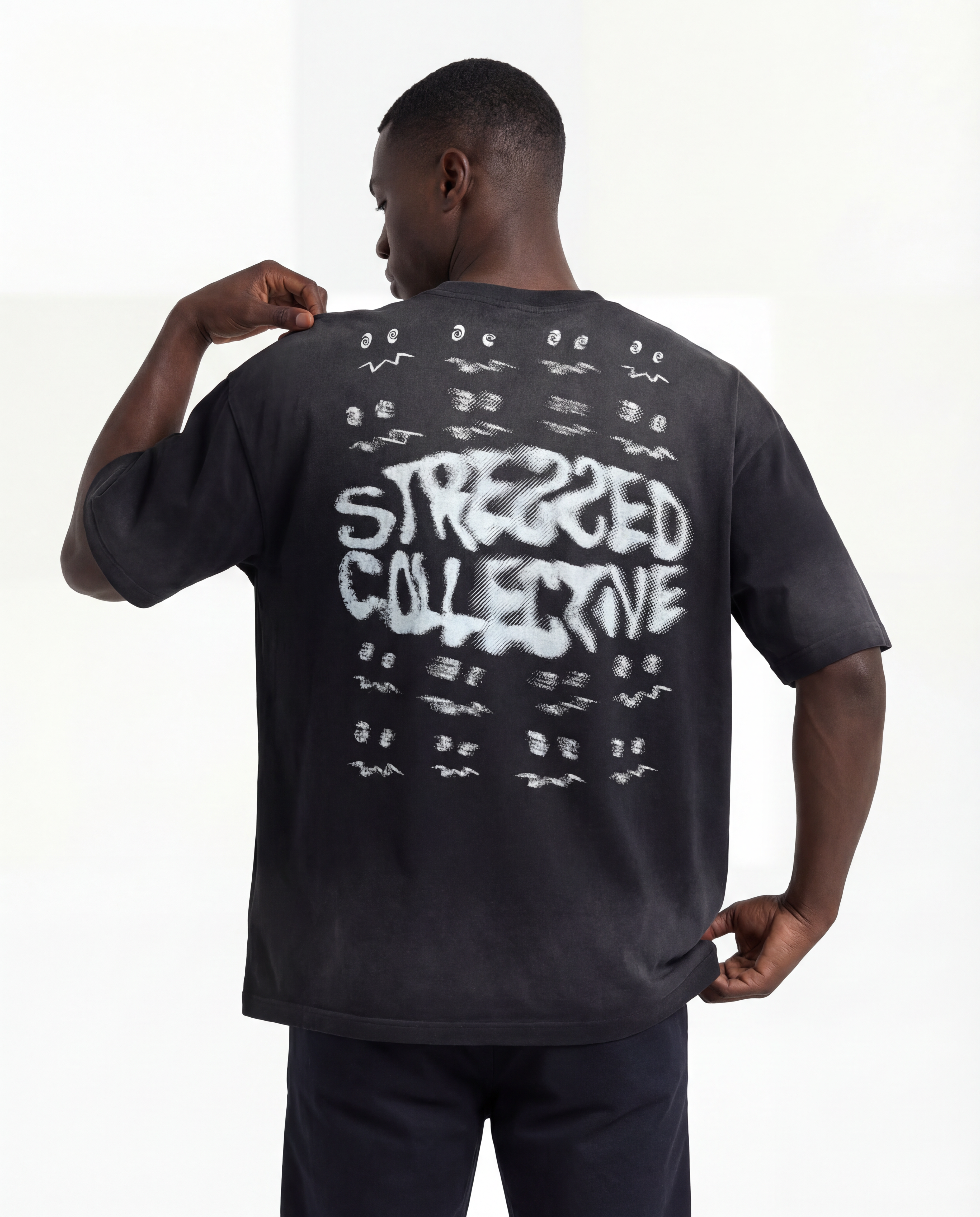 Repeating Face Faded T-Shirt