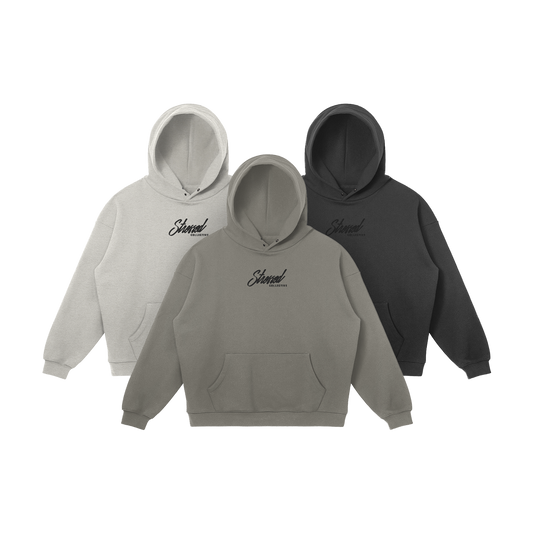 Stitched Script Logo Snap Hoodie