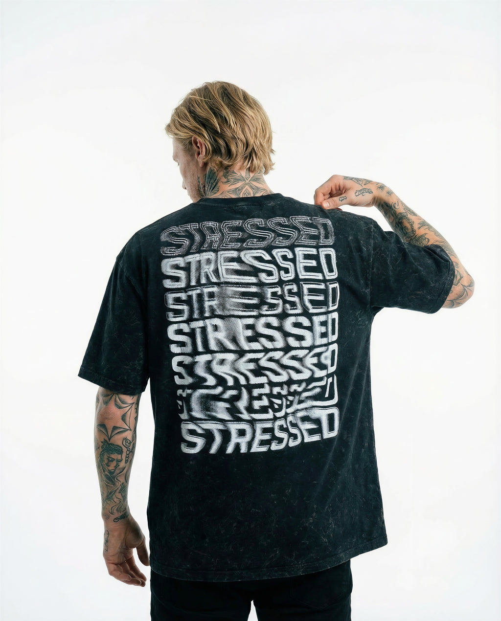 Repeating Stressed Snow Wash T-Shirt