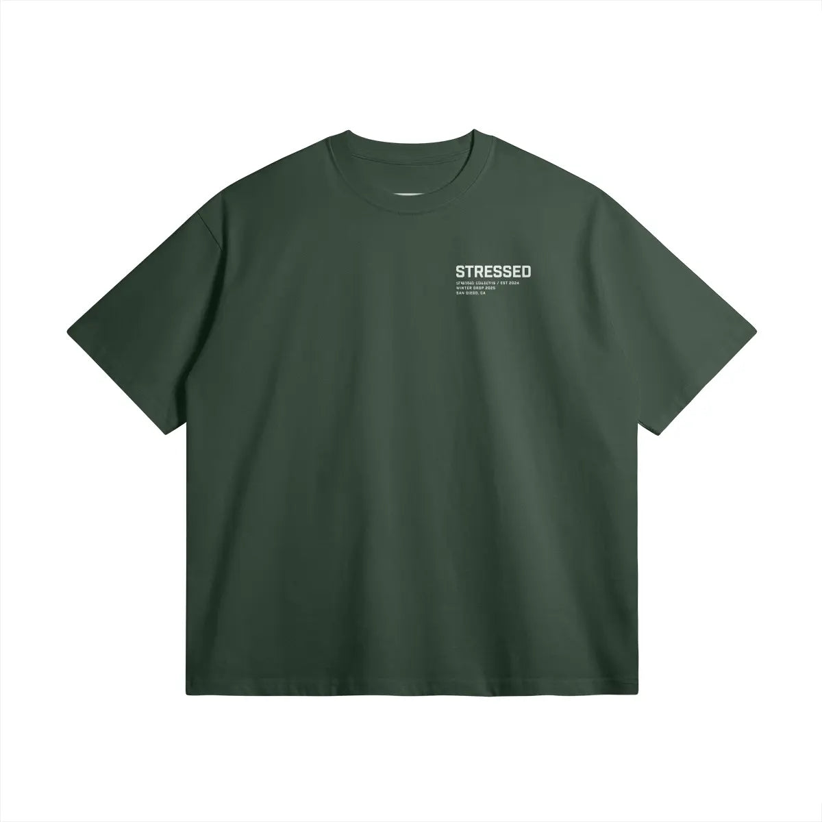 White Signature Stressed T-Shirt PODpartner