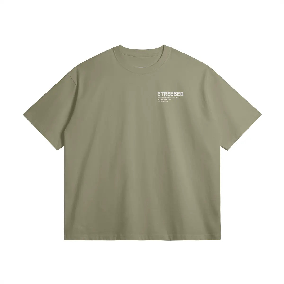 White Signature Stressed T-Shirt PODpartner