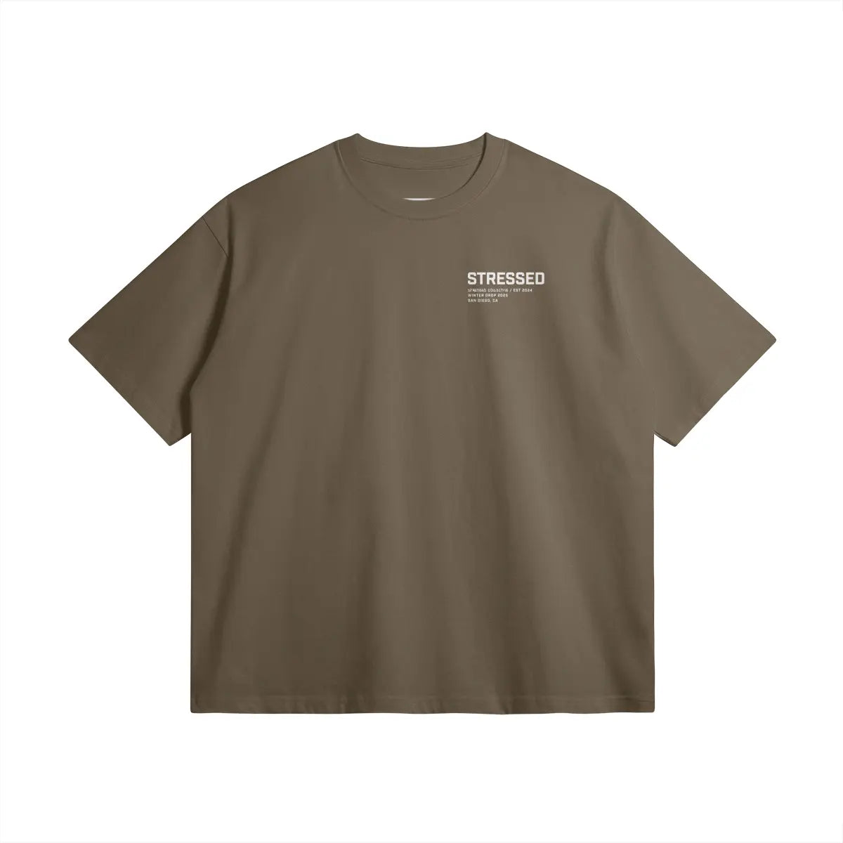 White Signature Stressed T-Shirt PODpartner